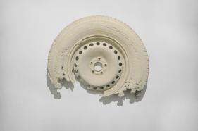 Katja Larsson  Shield of Achilles II, 2022  Jesmonite  27.56h x 23.62w x 3.94d in  1/3