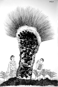 Partha Pratim Deb ADAM AND EVE 2004 Ink on paper 22 x 15 in.