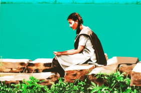 Binoy Varghese REFUGEES / THEIR OWN LANDS - VI 2009 Acrylic on canvas 48 x 72 in.