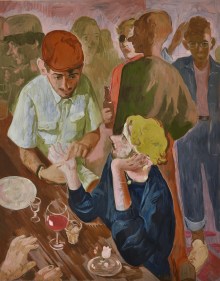 Salman Toor, The Palm Reader (Small), 2018, Oil on panel, 20 x 16 in