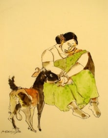 Laxma Goud WC DRAWING 9 Watercolor and ink on paper 11 x 9 in.