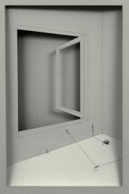 Dilip Chobisa QUIETLY - 2 2010 Graphite on paper, painted wood frame and glass 40 x 30 in.