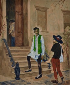 Salman Toor, Fort Greene, 2018, Oil on panel, 24 x 20 in