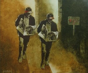 Yusuf Arakkal THE STREET - VIII Acrylic and oil on canvas 48 x 58 in.  NFS