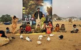 Raghu Rai BACKDROP SERIES 5 2010 Digital scan of photographic negative on archival paper 20 x 30 in.