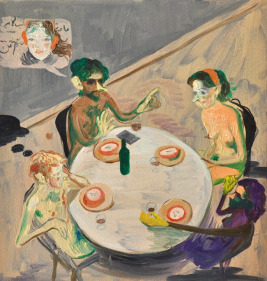 Salman Toor   Transliteration Game, 2015  Oil on canvas  18 x 17 in