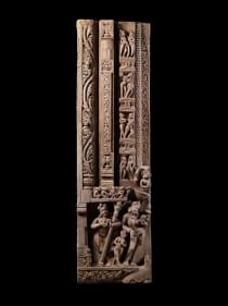 Door Jamb Depicting the Goddess Yamuna Northern India, Uttar Pradesh, Kausambi c. 9th/10th Century Sandstone Height: 67 in.