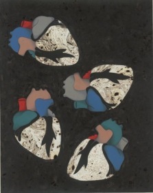 Ayesha Durrani HEARTS OF STONE 2009 Marbling and gouache on wasli 13 x 10.5 in.