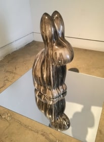 Arunkumar H.G. Rabbit 2018 Paper pulp, cement, wood glue, aluminium, floor paint and clear coat 19 x 12.5 x 8 in.