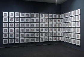 MUMBAIKAR / HOST-PASSPORT series Digital print on Museo portfolio rag, cine-screen, ball-point grid and Corean frame 16 x 16 x 2.6 in. (each) (series of 108 works)