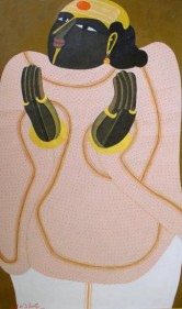 T. Vaikuntam UNTITLED 5 Acrylic on paper 25 x 15 in.  NFS