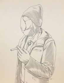 Anuj Shrestha Resident Aliens (Drawing 2) 2018 Ink on paper 14 x 11 in.