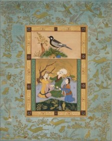 Rehana Mangi 3 FIGURES (GADRANG) Gouache on wasli 15 x 12 in.