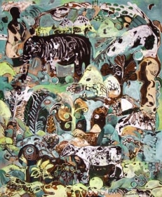 Sanatan Saha UNTITLED (ANIMALS) 2007 Acrylic on canvas 36 x 30 in.