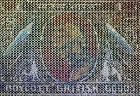 Vivek Vilasini THROUGH THE LOOKING GLASS (BOYCOTT BRITISH GOODS) 2007 Archival print on crane museo paper 40 x 60 in.