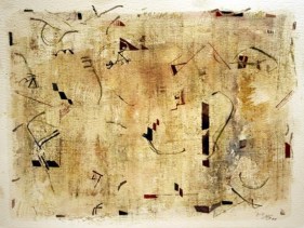 Ganesh Haloi EXPLORATION IN WHITE III Mixed media on paper 22 x 30 in.