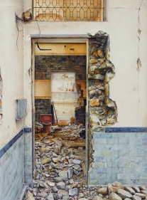 Muhammad Muzammil Khan, Looking Through, 2018, gouache on wasli, 11 x 15 in