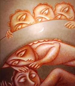 Sanat Kar INTIMATES 2006 Tempera on canvasboard 31 x 27 in.