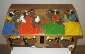 T. Vaikuntam UNTITLED (DESK 1) Paint on wodden desk 8.5 x 17.5 x 11 in.