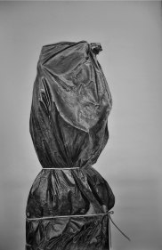 Zainab Abdulhussain, The Covered I, 2018, Graphite on Arches paper, 80 x 51 in