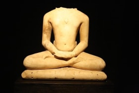 Headless Jina Gujarat c. 9th century Marble 14 in.
