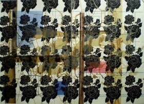 M. Pravat STILL UNDER CONSTRUCTION - 4 Graphite, watercolor, India ink, marker pen, coffe and acrylic tinting medium on paper 43.5 x 58 in. NFS