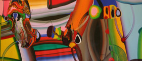 Bose Krishnamachari STRETCHED BODIES 29 2007 Acrylic on canvas 36 x 72 in.