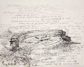 Naiza Khan RESTORE THE BOUNDARIES 2007 Etching in Rives Edition 3/4 11 x 13 in.