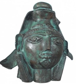 K. Laxma Goud SCULPTURAL HEAD 1 2007 Bronze casting 13 x 12 x 10 in.  SOLD