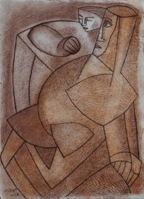 Neeraj Goswami DRAWING IX 2006 Conte on Paper 14.5 x 10.5 in.