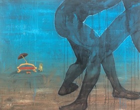 G.R. Iranna UNTITLED 2007 Acrylic on tarpaulin 52 x 66 in. SOLD