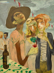 Salman Toor Airplane Joke 2015 Oil on linen 24 x 18 in.