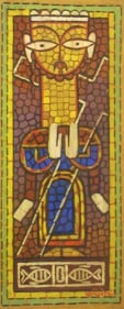 Jamini Roy Untitled (Christ) Paint on card 22 x 10 in.