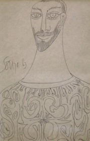 F. N. Souza UNTITLED (PORTRAIT OF A BEARDED MAN) 1963 Ink on paper 12.5 x 8 in.