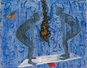 G.R. Iranna BALANCING ACT 2006 Acrylic on tarpaulin 54 x 66 in.