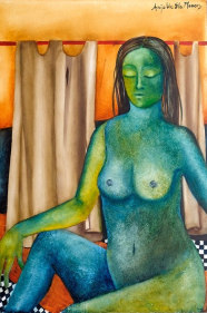 Anjolie Ela Menon NUDE 2009 Oil on Masonite Board 36 x 24 in.