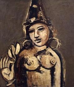 Francis Newton Souza HINDU PRINCESS 1949 Oil on board 30 x 24 in.