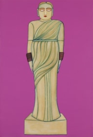 Rekha Rodwittiya Nayika/Guddiya (Purple) 2009 Acrylic and oil on canvas 36 x 24 in.