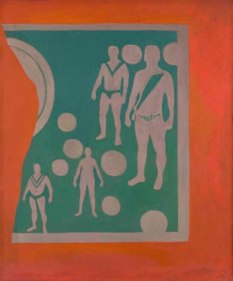 Ijaz ul Hassan PAPER TIGERS 1972 Oil on board 28 x 23 in.