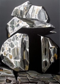 Rajan Krishnan HERMIT'S DWELLING ON THE HILL BY THE RIVER 2011 Acrylic on canvas 84 x 60 in.