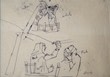 M.F. Husain FOUR FIGURES Ink on paper 4.5 x 6.6 in.