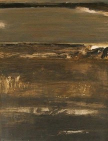 S. H. Raza UNTITLED (BROWN LANDSCAPE) 1980 Acrylic on paper 25 x 19 in.