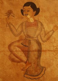 Kalighat Painting UNTITLED (MAN WITH FLOWER) ND Watercolour on paper 18 x 13 in.