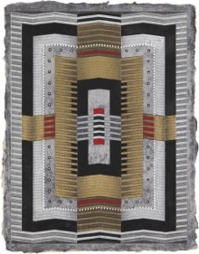 Anil Revri Pages from a Manuscript 2 2015 Mixed media on handmade paper 12 x 9 in.