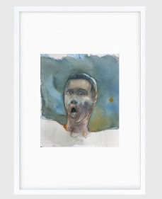 Sujith S.N.  Untitled (Portrait) 5, 2020  Watercolor on paper  6h x 6.50w in