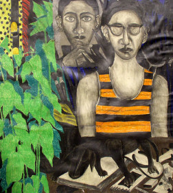 Nandini Goud UNTITLED (MAN IN STRIPES) 1992 Mixed media on paper 44 x 40 in.