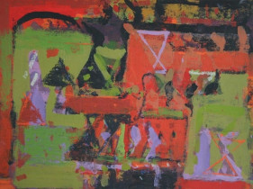 John Tun Sein UNTITLED ABSTRACT 6 2007 Mixed media on paper board 15 X 20 in.