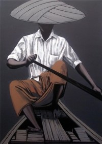 Rajan Krishnan BOATMAN 2011 Acrylic on canvas 84 x 60 in.