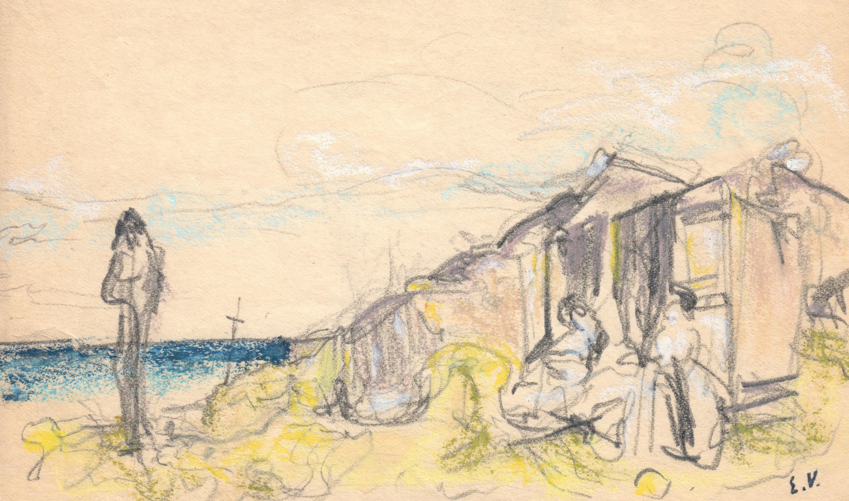Edouard Vuillard Bathing Huts on the Beach in Normandy, c. 1902