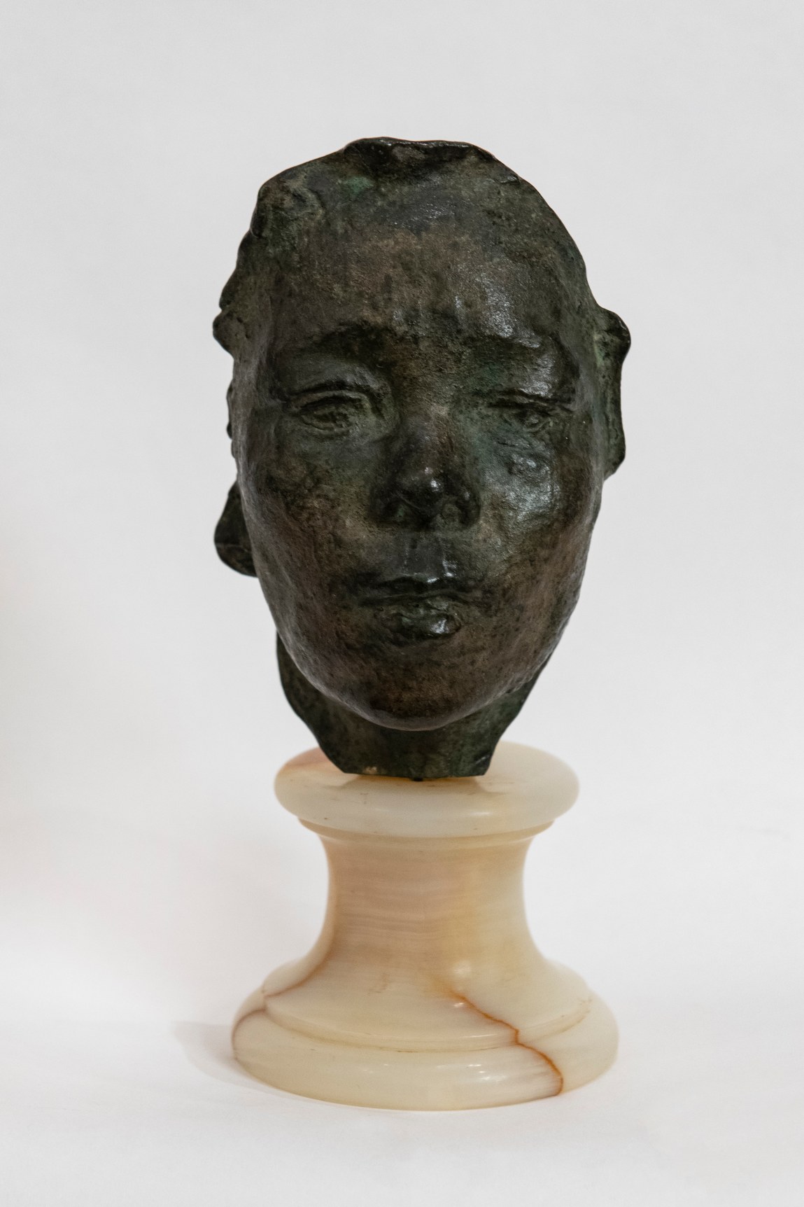 Masque d&rsquo;Hanako, &eacute;tude type E, Conceived between 1907-08, this cast between 1918-20  &nbsp; Bronze 7 1/8 inches